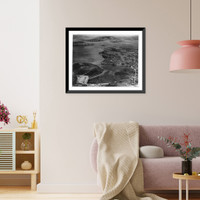Historic Framed Print, Aerial views of Oakland, Calif: Oakland Harbor areas [with areas labeled],  17-7/8" x 21-7/8"