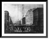 Proposed arcade railway, Wall Street, New York City, 1869, Vintage Wall Art