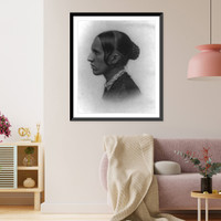 Caroline Wells (Healey) Dall, 1822-1912, head-and-shoulders portrait, left profile, Vintage Poster