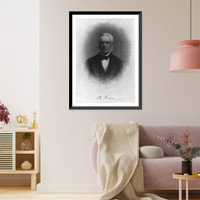 Barnas Sears, 1802-1880, head-and-shoulders portrait, facing left, Vintage Wall Art