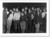 Name: A few of the workers on night shift, Cumberland Glass Works, Bridgeton, N.J. One boy is 13 years old. Nov. 15, 1909. Location: Bridgeton, New Jersey, Antique Poster