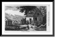 Historic Framed Print, An Early Settlement,  17-7/8" x 21-7/8"