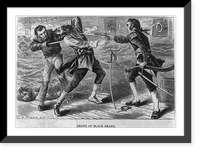 Historic Framed Print, Death of Black Beard,  17-7/8" x 21-7/8"
