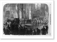 Historic Framed Print, Funeral of Mr. [George] Peabody in Westminster Abbey,  17-7/8" x 21-7/8"