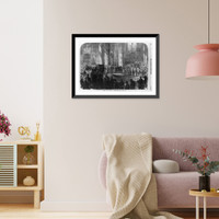 Historic Framed Print, Funeral of Mr. [George] Peabody in Westminster Abbey,  17-7/8" x 21-7/8"