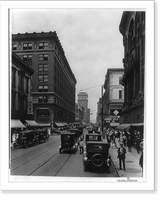 Historic Framed Print, [Louisville, Ky.: Fourth Ave. north from Liberty, busy street scene],  17-7/8" x 21-7/8"