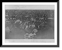 Historic Framed Print, [John L. Sullivan hitting Jake Kilrain with right during heavyweight championship fight at Richburg, Mississippi; 9th round],  17-7/8" x 21-7/8"