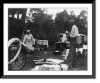 Historic Framed Print, Henry carries along Ford car for mascot,  17-7/8" x 21-7/8"