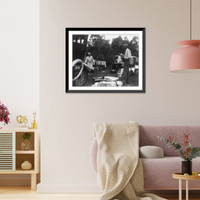 Historic Framed Print, Henry carries along Ford car for mascot,  17-7/8" x 21-7/8"