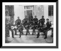 Hampton Institute, Hampton, Va., ca. 1898 - 11 students in uniform playing guitars, banjos, mandolins, and cello, Antique Poster