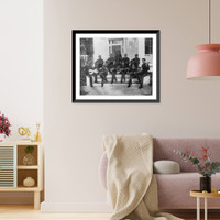 Hampton Institute, Hampton, Va., ca. 1898 - 11 students in uniform playing guitars, banjos, mandolins, and cello, Antique Poster