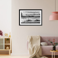 Historic Framed Print, [2 views of the Gold Coast of Africa: Prospect of the Coast from Elmina to Mowri",  showing slaves being loaded on ship in foreground; "Prospect of St. Georges Castle at Elmina"]",  17-7/8" x 21-7/8"