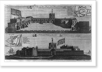 2 views of Cape Corse, or Coast Castle, by Mr. Smith, 1727"; East and Northwest views of Cape Coast Castle, Gold Coast, West Africa" Classic, Historic Reproduction