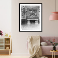 Historic Framed Print, [Interior of John R. McLean House, 1500 I St., N.W., Washington, D.C. - ballroom - detail of fireplace and tapestry],  17-7/8" x 21-7/8"