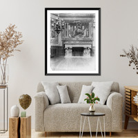 Historic Framed Print, [Interior of John R. McLean House, 1500 I St., N.W., Washington, D.C. - ballroom - detail of fireplace and tapestry],  17-7/8" x 21-7/8"