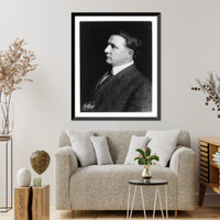 Historic Framed Print, [Raymond Robins, 1873-1954, head and shoulders portrait, facing left],  17-7/8" x 21-7/8"
