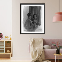 Historic Framed Print, [Nancy Cunard, looking at mirror, 1925],  17-7/8" x 21-7/8"