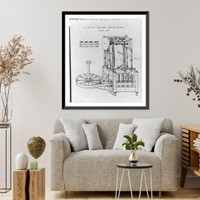 Historic Framed Print, Sir Richard Arkwright's spinning machine. Patent 1769,  17-7/8" x 21-7/8"