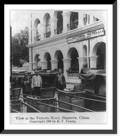 View at the Victoria Hotel, Shameen Canton, China, Vintage Print