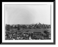 Historic Framed Print, Brooklyn Bridge and Brooklyn from New York,  17-7/8" x 21-7/8"