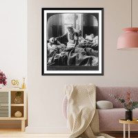 The horror of war, ghastly glimpse of Belgian wounded, Antwerp hospital, Historic Print