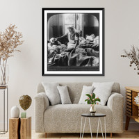 The horror of war, ghastly glimpse of Belgian wounded, Antwerp hospital, Historic Print