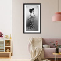 Lillian Russell, 1861-1922, full length, standing, facing left; in elegant gown, Antique Print