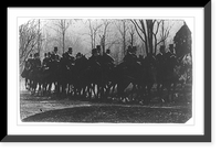 Large group of top-hatted men and women on horseback Classic, Antique Print