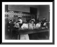 Historic Framed Print, [Students in a science class using microscopes, Western High School, Washington, D.C.],  17-7/8" x 21-7/8"