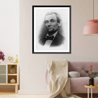 Abraham Lincoln, bust portrait, facing left; first photo to show his beard Classic, Historic Print