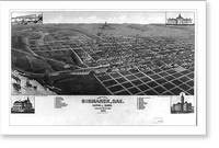 View of the city of Bismarck, Dak., capital of Dakota and county seat of Burleigh County. 1883 Classic, Vintage Poster