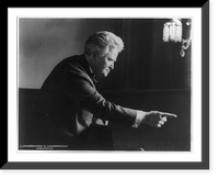 Historic Framed Print, [Robert Marion LaFollette, 1855-1925, half length, standing behind chair, facing right; pointing finger],  17-7/8" x 21-7/8"
