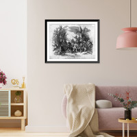Historic Framed Print, Defeat of General Braddock - 9th July 1775,  17-7/8" x 21-7/8"