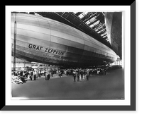 Historic Framed Print, The Graf Zeppelin in the hangar at Lakehurst, N.J., after completing flight from Germany,  17-7/8" x 21-7/8"