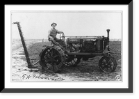 Man operating a McCormick Deering Famrall tractor and reaper, Antique Wall Art