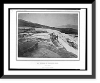 Historic Framed Print, Hot springs on the Gardiners River, Upper Basin.W.H. Jackson photo.,  17-7/8" x 21-7/8"