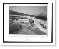 Historic Framed Print, Hot springs on the Gardiners River, Upper Basin.W.H. Jackson photo.,  17-7/8" x 21-7/8"