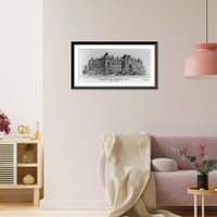 Historic Framed Print, [Library of Congress, Washington, D.C. Front. Exterior elevation. Competition drawing],  17-7/8" x 21-7/8"