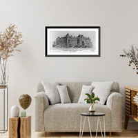 Historic Framed Print, [Library of Congress, Washington, D.C. Front. Exterior elevation. Competition drawing],  17-7/8" x 21-7/8"