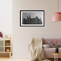 Historic Framed Print, [Library of Congress (National Library"),  Judiciary Square site,  Washington,  D.C. Perspective rendering]",  17-7/8" x 21-7/8"