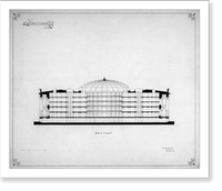 Historic Framed Print, [Library of Congress, Washington, D.C. Longitudinal section],  17-7/8" x 21-7/8"