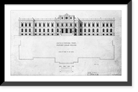 Historic Framed Print, [Library of Congress, Washington, D.C. Sketch of principal front],  17-7/8" x 21-7/8"