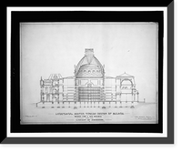 Historic Framed Print, [Library of Congress, Washington, D.C. Longitudinal section] - 4,  17-7/8" x 21-7/8"