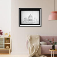 Historic Framed Print, [Library of Congress, Washington, D.C. Longitudinal section] - 4,  17-7/8" x 21-7/8"