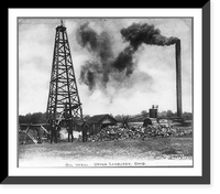 Historic Framed Print, Oil well, Upper Sandusky, Ohio,  17-7/8" x 21-7/8"