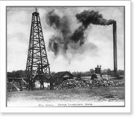 Historic Framed Print, Oil well, Upper Sandusky, Ohio,  17-7/8" x 21-7/8"
