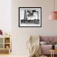 Historic Framed Print, Oil well, Upper Sandusky, Ohio,  17-7/8" x 21-7/8"