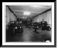 Historic Framed Print, Automobile showroom (Hudsons on left),  17-7/8" x 21-7/8"