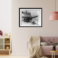 Historic Framed Print, The four inch cannon of the rum runner SENECA, which showered two Coast Guardsmen in K-13091 with shrapnel,  17-7/8" x 21-7/8"