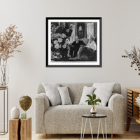 Historic Framed Print, American Home Life, 1947-1954, illus. sponsored by Amer. Brewers assoc., showing use of beer in homes: Wedding Anniversary" by Douglas Crockwell",  17-7/8" x 21-7/8"